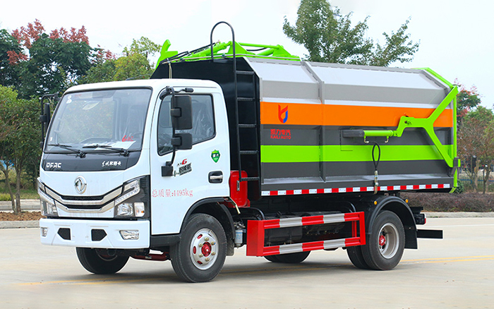 东风D6自装卸式垃圾车 侧装