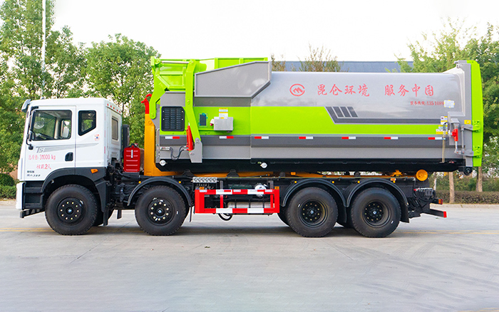 东风华神前四后八车厢可卸式垃圾车